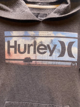 Load image into Gallery viewer, Hurley Sweatshirt Womens Medium Gray Hoodie Palm Trees Spell Out Beachy Surf
