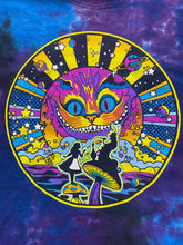Load image into Gallery viewer, Alice In Wonderland Shirt Extra Large Chesire Cat Silhouette Liquid Blue Mens
