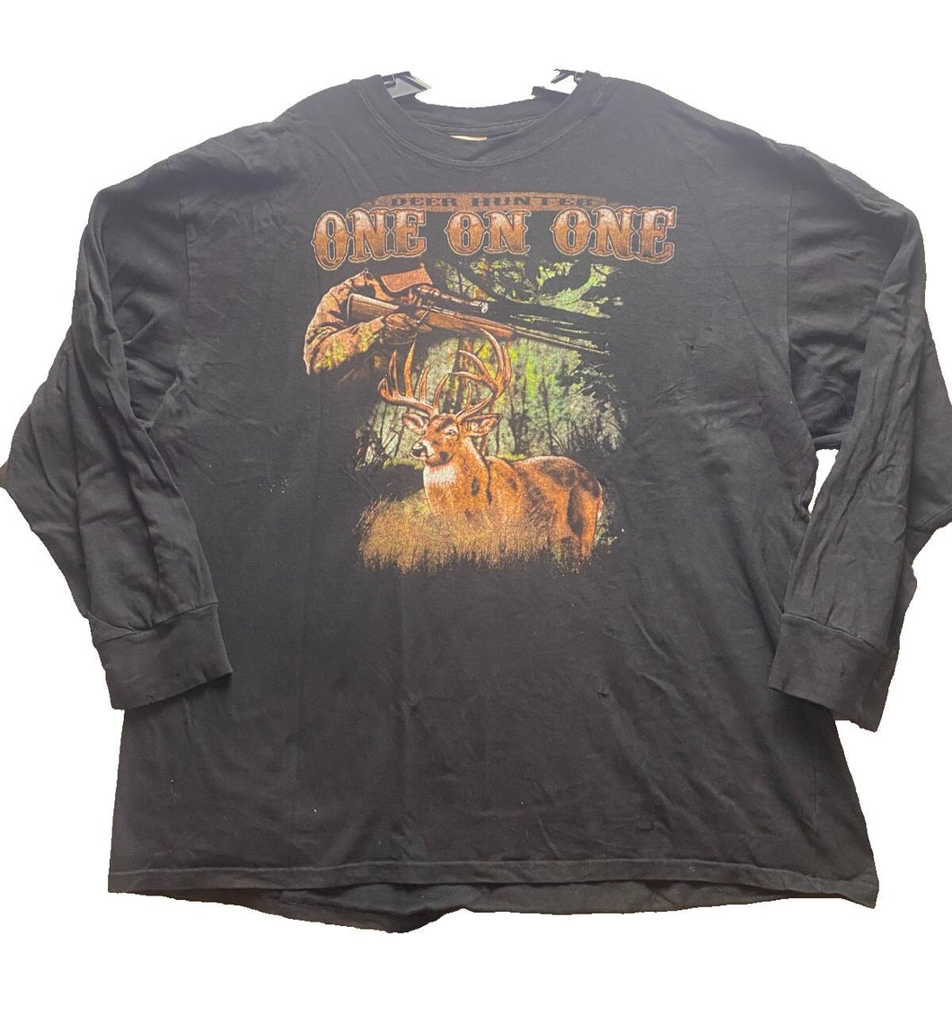 Deer Hunter Shirt Mens Extra Large Hunting Buck Grunge Oversized Long Sleeve
