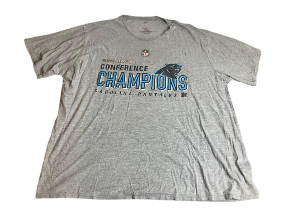 Carolina Panthers Shirt Adult 3XL Gray Superbowl 50 Conference NFL Football Mens