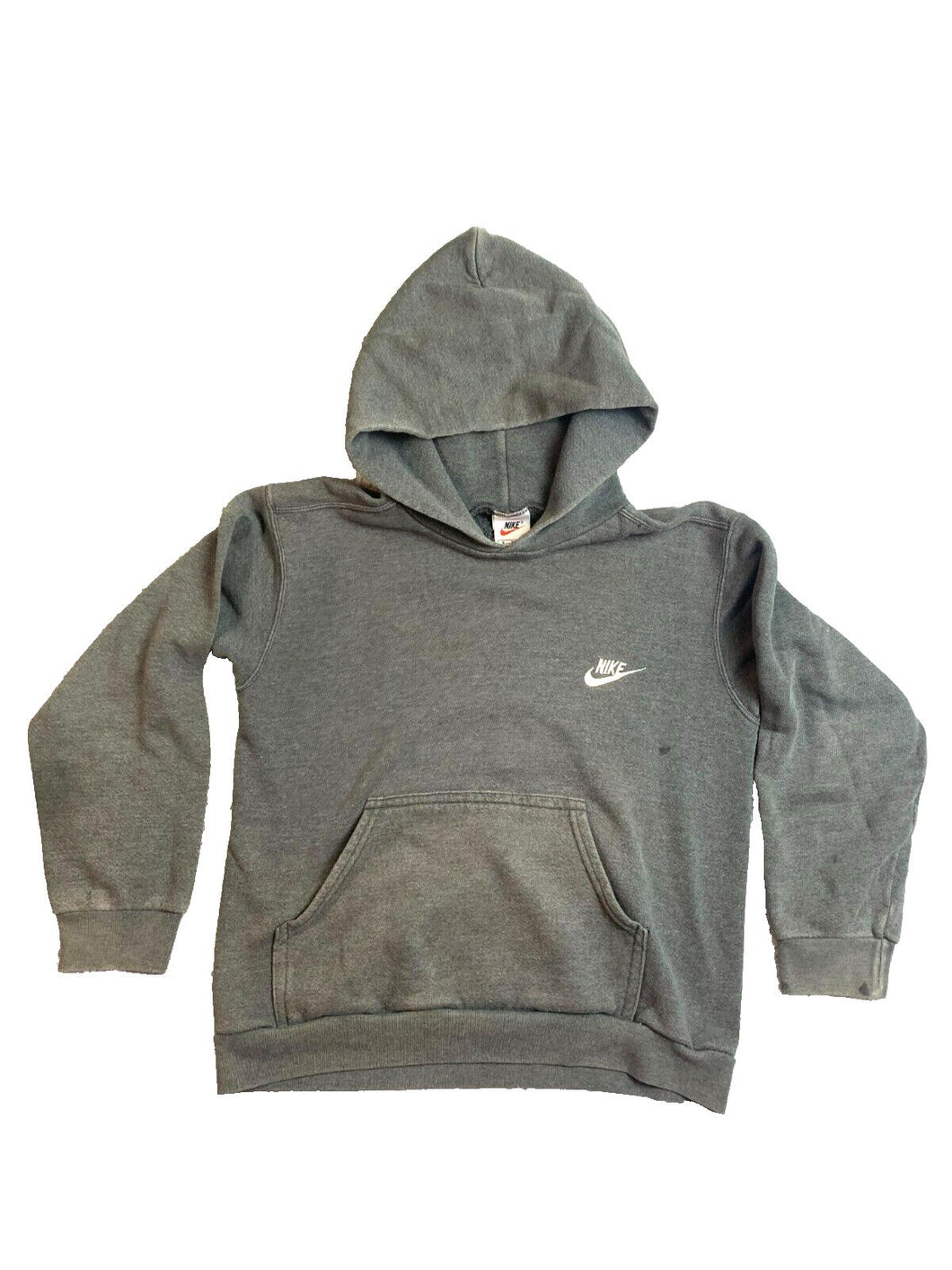 VTG Nike Sweatshirt Adult Small Charcoal Fleece Hoodie Pocket Pullover USA Mens