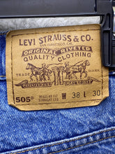 Load image into Gallery viewer, VTG Levis 505 Jeans Mens 38x30 (38x27) Fade Straight Leg Baggy Orange Tab Thrash
