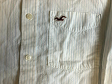 Load image into Gallery viewer, Hollister Shirt Adult Extra Large Off White Blue Striped Button Up Casual Mens
