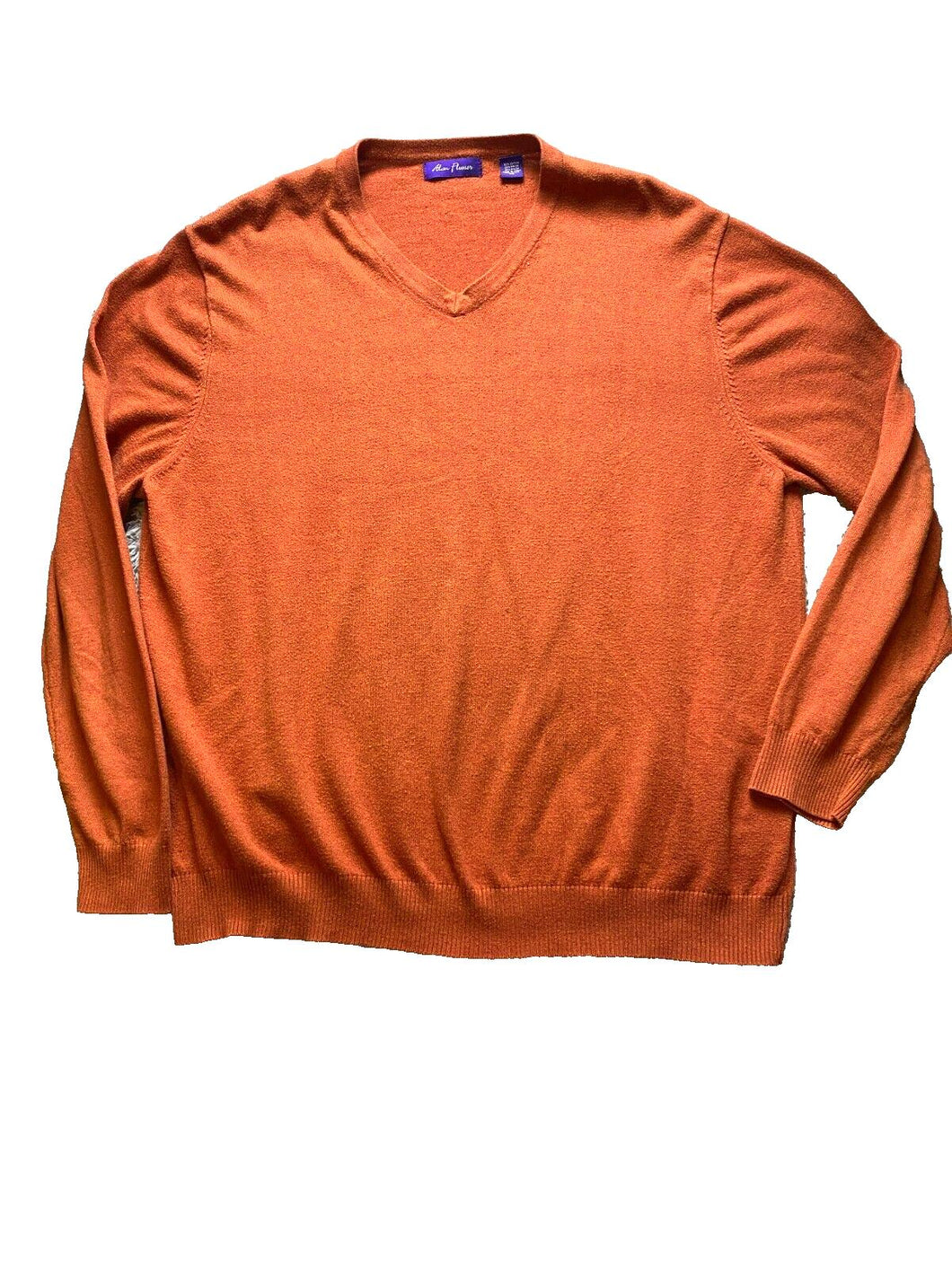 Alan Fusser Sweater Adult Extra Large Rusty Orange Rayon Pullover Outerwear Mens