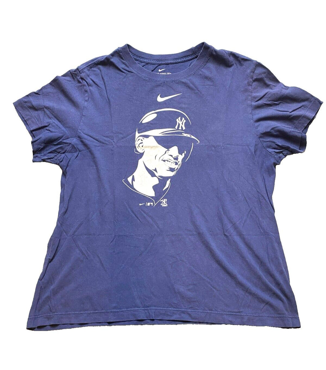 New York Yankees Shirt Adult Large Navy Blue Aaron Judge Nike MLB Baseball Mens