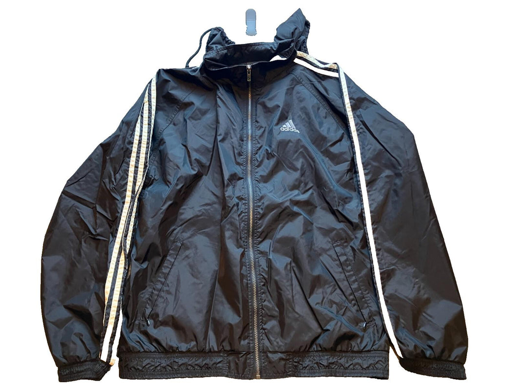 Adidas Jacket Mens Large Hooded Full Zip Windbreaker  Athleisure Outdoors