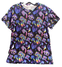 Load image into Gallery viewer, Mushroom Shirt Mens Medium AOP Psychedelic Trippy Rainbow Stretchy Festival
