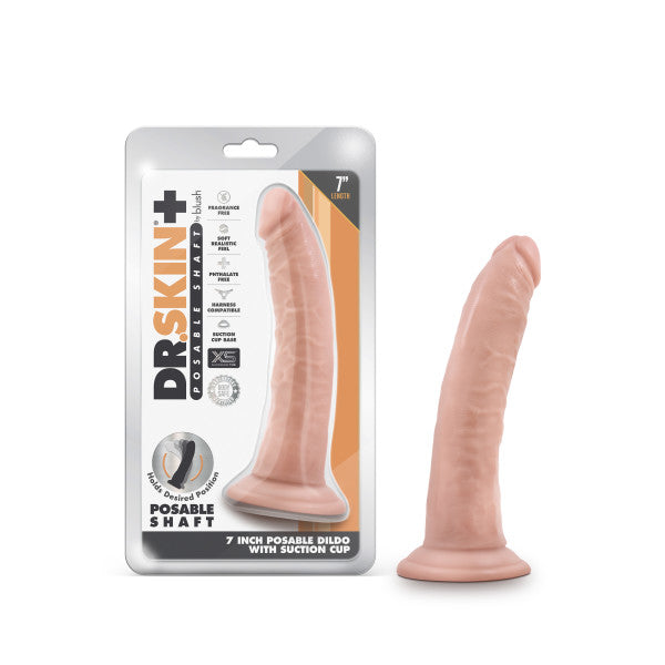 Dr. Skin Plus + 7 inches Poseable Dildo Vanilla Light Skin