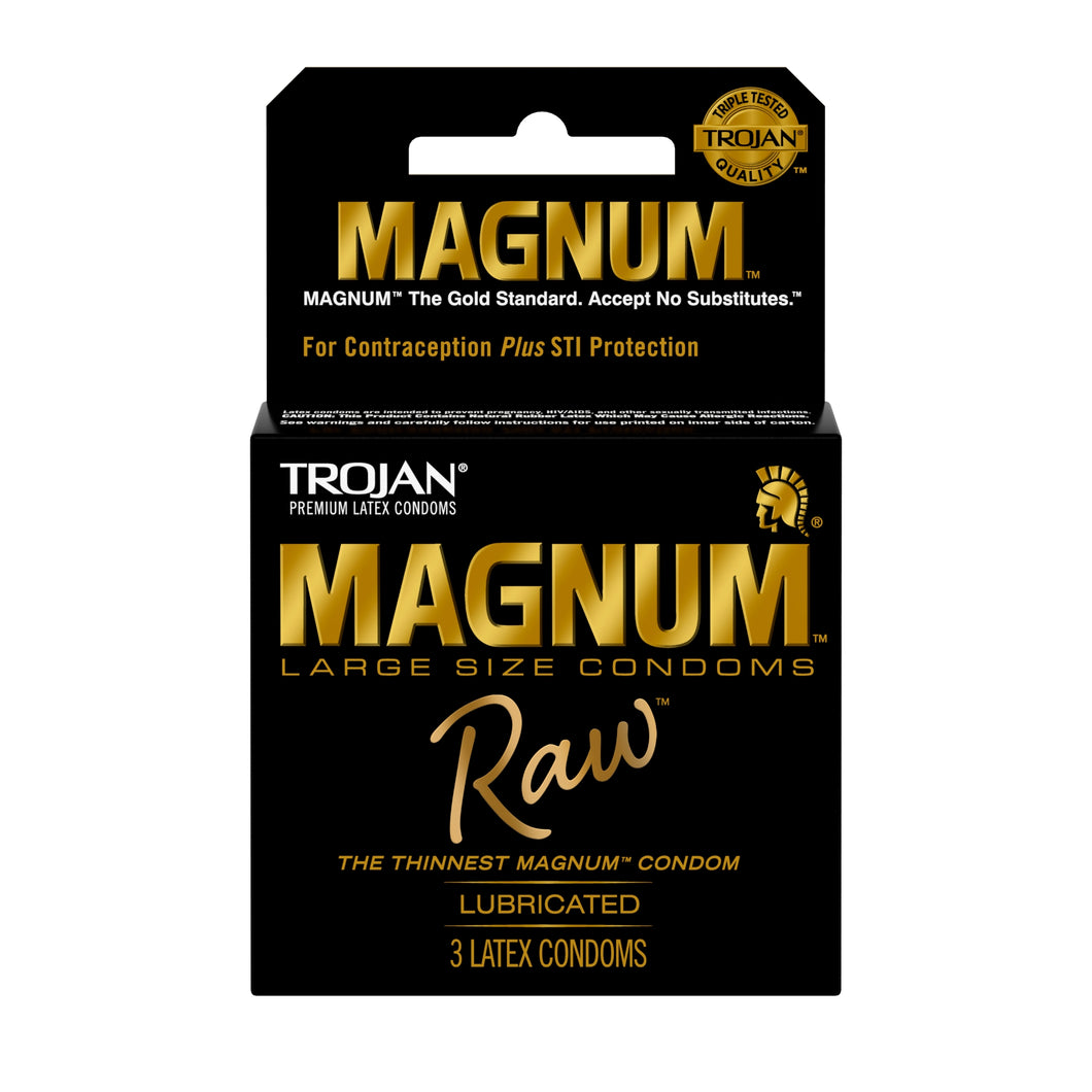 Trojan Condoms Magnum Raw Large Size Condoms 3 Pack