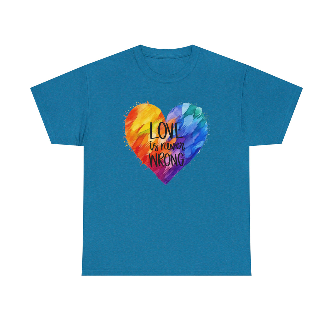 Love Is Never Wrong T-Shirt, Rainbow Shirts, Gay Pride Tshirt, LGBTQ Shirt, LGBTQ Pride Shirt, Pride Month Shirts, Equal Rights Shirt