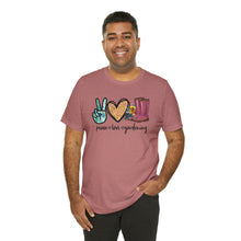 Load image into Gallery viewer, Peace Love Gardening T-Shirt, Garden Lover, Gardner Gift, Gardening, Funny Shirt, Love and Peace
