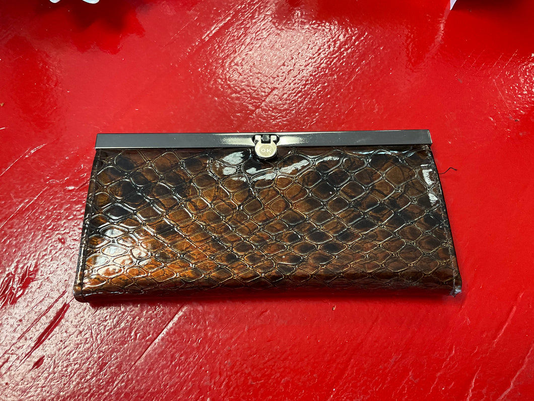 bronze scale clasp wallet