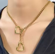 Load image into Gallery viewer, Women&#39;s Heart Shaped O Ring Slip Chain Necklace
