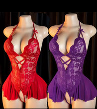 Load image into Gallery viewer, Open Bodysuit Crotchless V-neck Teddy
