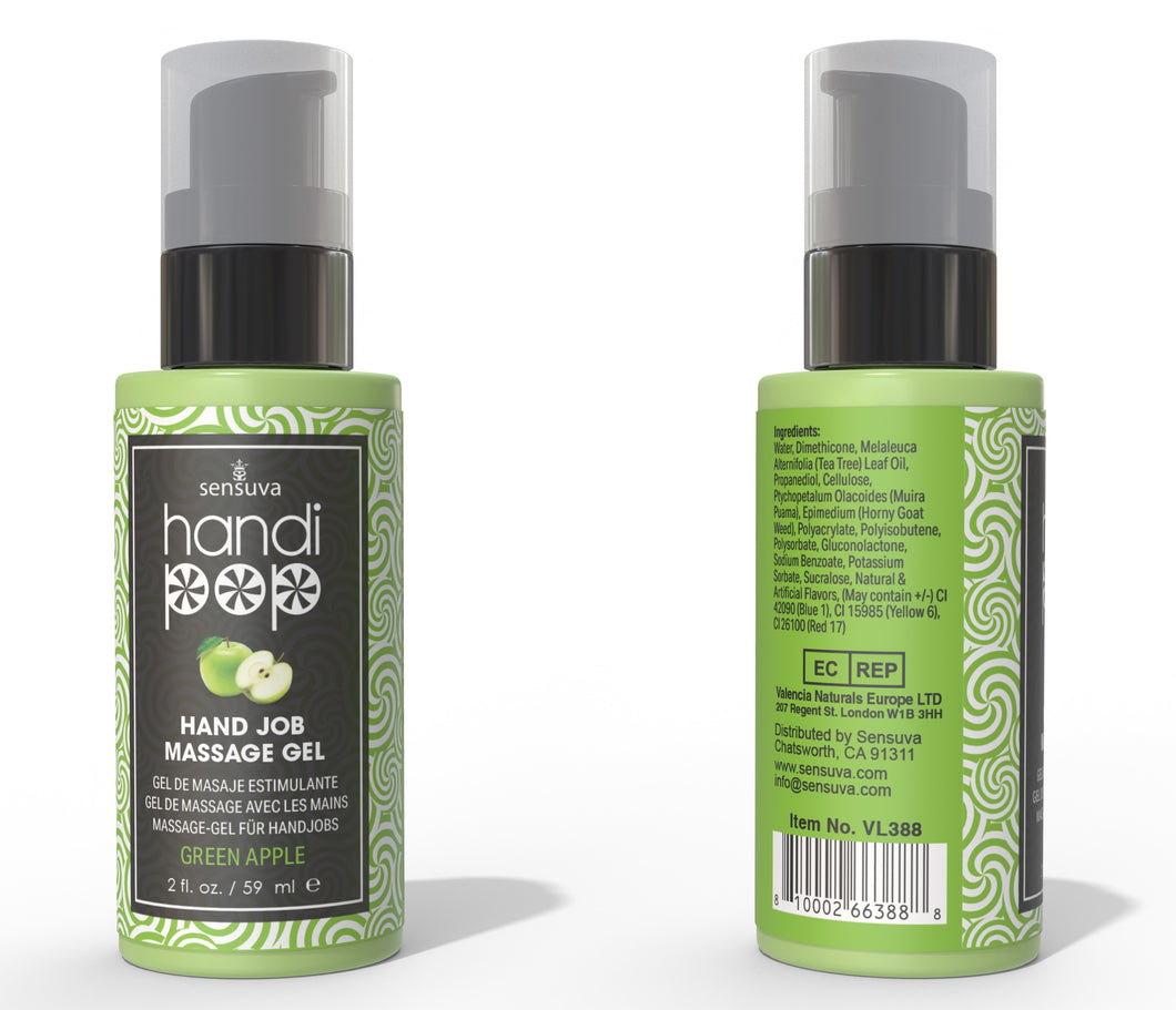 HANDIPOP EDIBLE MASSAGE GEL GREEN APPLE 2 OZ