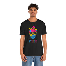 Load image into Gallery viewer, Pansexual Pride Skull Gay Rights T-Shirt, Human Rights Shirt, Equality T-Shirt, LGBTQ+ Shirts, Pride Tee
