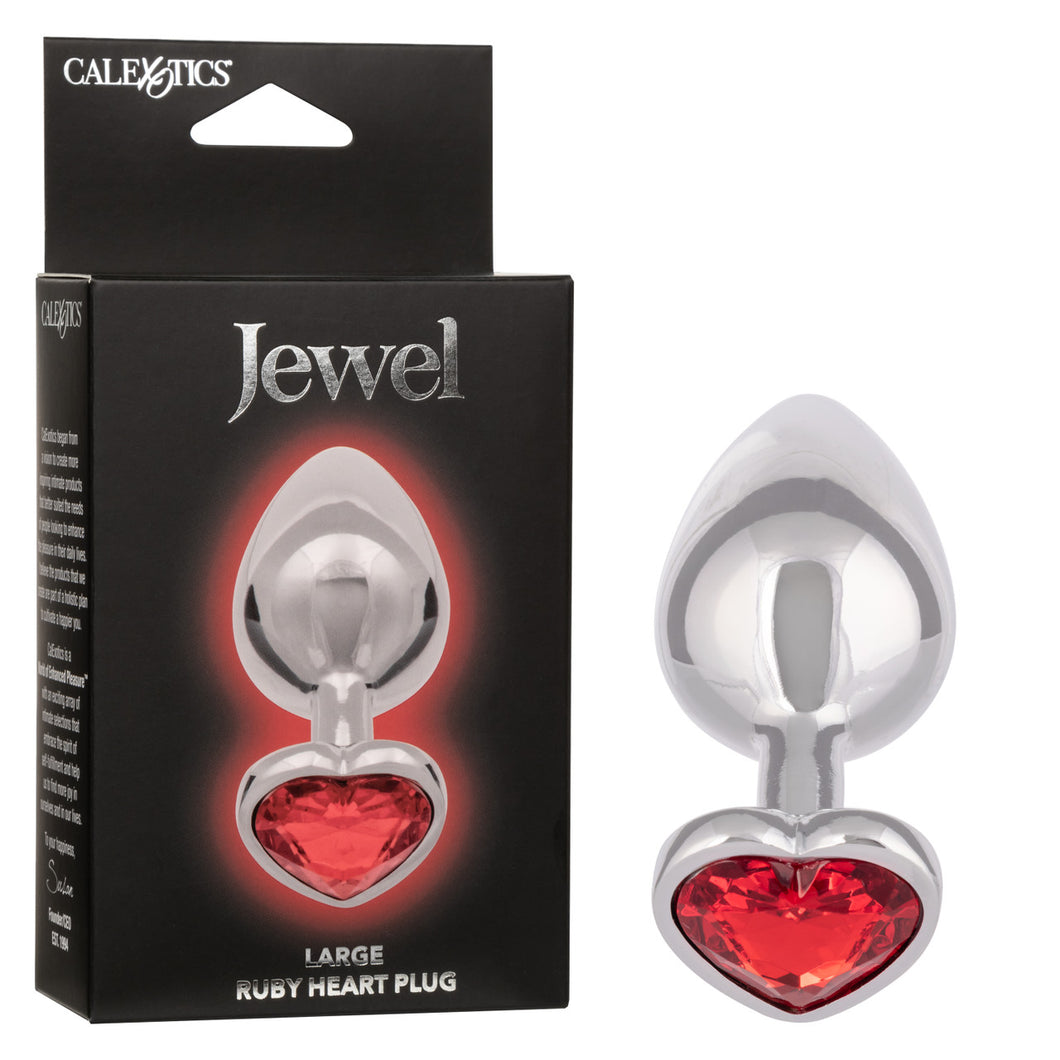 Jewel Large Ruby Heart Anal Plug