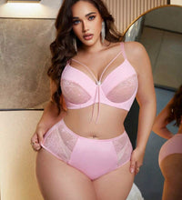 Load image into Gallery viewer, Seduluxe 2pcs Plus Size Lace Patchwork Underwire Bra Set
