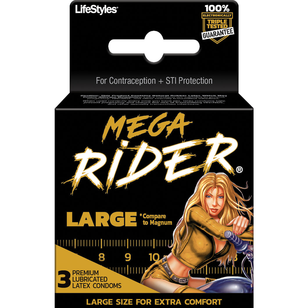 Mega Rider 3 Pack Latex Condoms