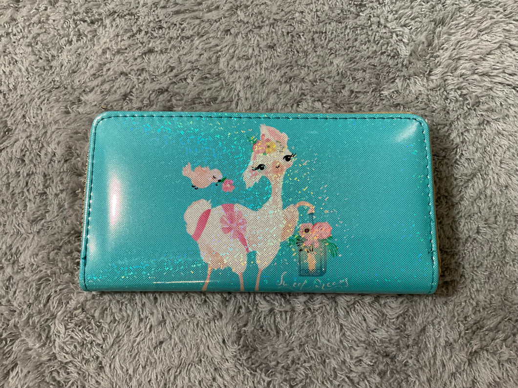 llama zip wallet blue