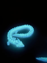 Load image into Gallery viewer, Glow in the dark 3D printed dragon 9”
