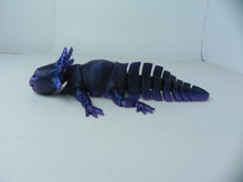 Load image into Gallery viewer, 9&quot; Black and Purple Axolotl Fidget 3D Printed Articulated Axolotl
