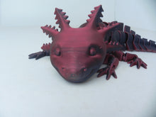 Load image into Gallery viewer, 9&quot; Black and Red Axolotl Fidget 3D Printed Articulated Axolotl
