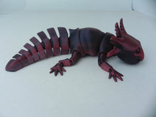 Load image into Gallery viewer, 9&quot; Black and Red Axolotl Fidget 3D Printed Articulated Axolotl
