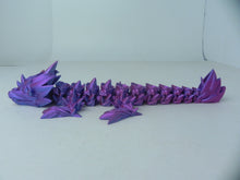 Load image into Gallery viewer, 11&quot; Purple Pink Rose Dragon Fidget 3D Printed Articulated Dragon
