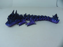 Load image into Gallery viewer, 11&quot; Purple and Black Rose Dragon Fidget 3D Printed Articulated Dragon
