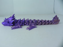 Load image into Gallery viewer, 11&quot; Purple Rose Dragon Fidget 3D Printed Articulated Dragon
