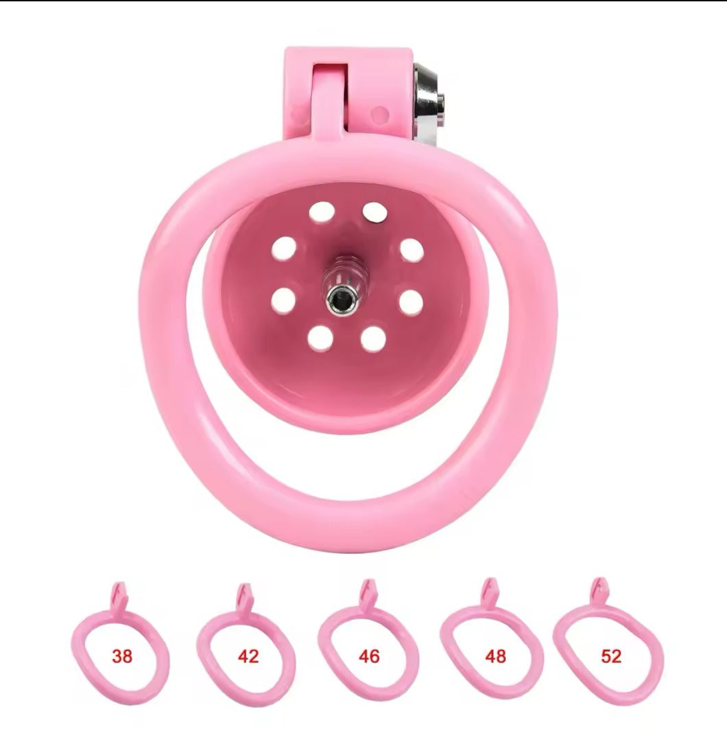 Pretty in pink chastity cage