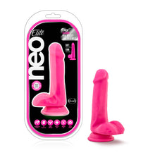 Load image into Gallery viewer, Neo - 6 Inch Dual Density Cock With Balls - Neon Pink
