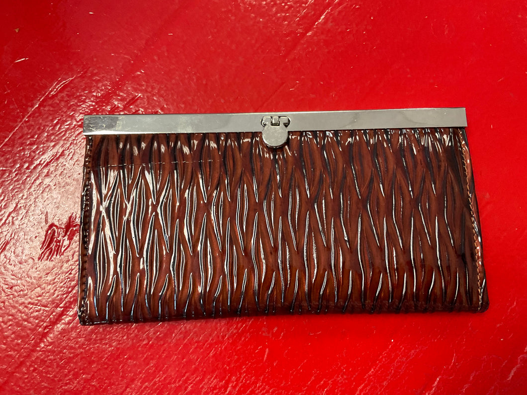 bronze wave clasp wallet