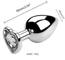 Load image into Gallery viewer, Stainless steel plug with heart shaped gem
