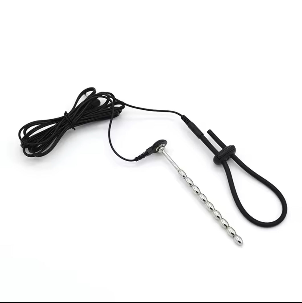 Electric Shock Bdsm Cock Sheath Ball Stretcher Host Cable E-stim Penis Ring,Glans Testicle Loops MassageElectro Sex Toy for Men