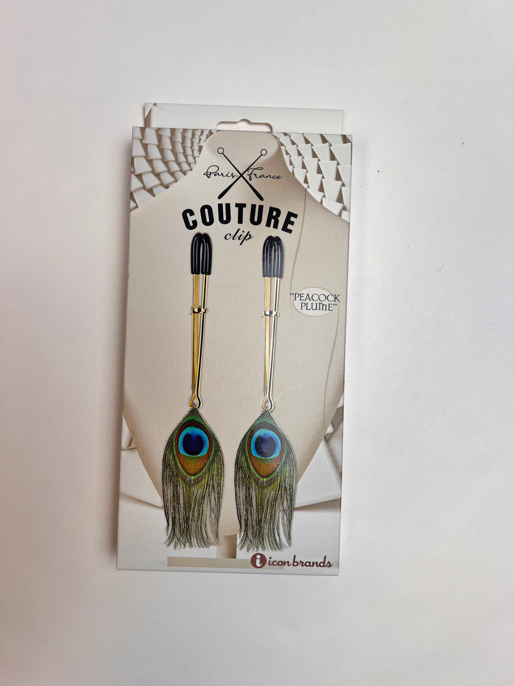Couture  Clips Peacock Plume Nipple Clamps