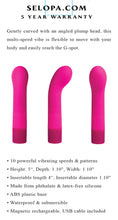 Load image into Gallery viewer, Selopa Paradise G Pink Silicone G-Spot Vibrator

