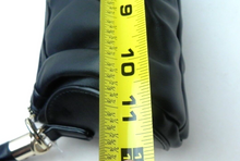 Load image into Gallery viewer, Black Faux Leather Scrunchie Barrel Bag Purse with Detachable Shoulder Strap
