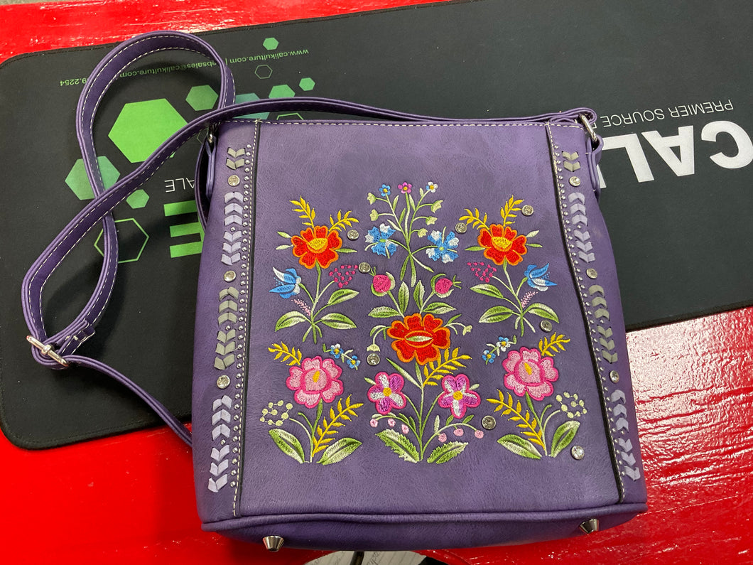 Purple flower satchel