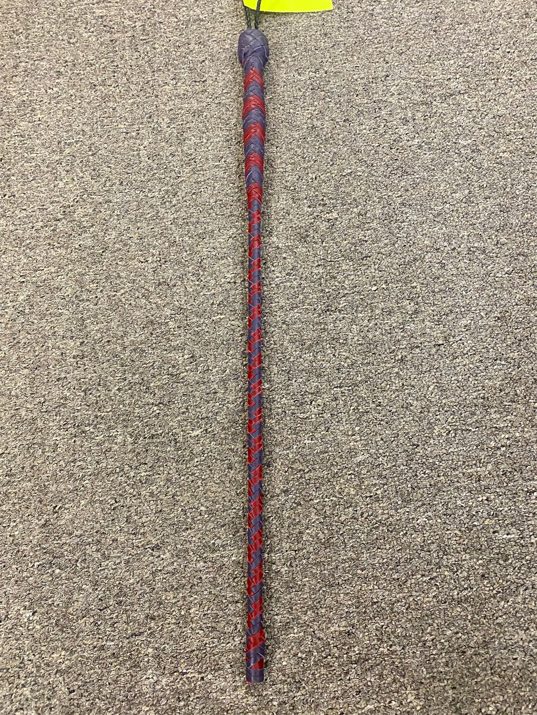 PURPLE AND RED LEATHER CROP END CANE BY DAN HOUCHINS