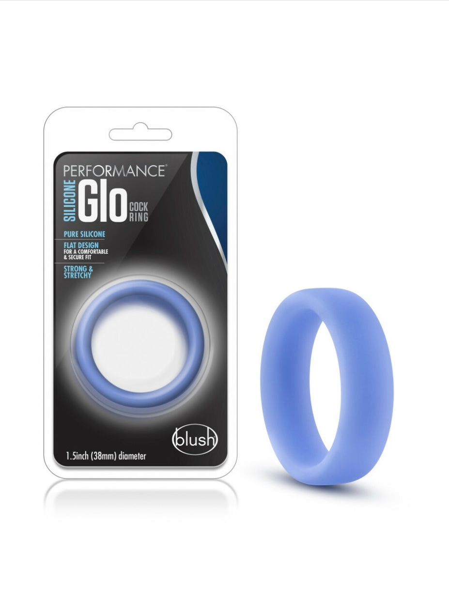 Silicone Glo Cockring - Blue Glow