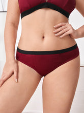 Load image into Gallery viewer, Burgundy Plus Size Ripple Panty 4XL

