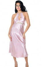 Load image into Gallery viewer, Peach Charmeuse Halter Gown
