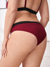 Load image into Gallery viewer, Burgundy Plus Size Ripple Panty 4XL

