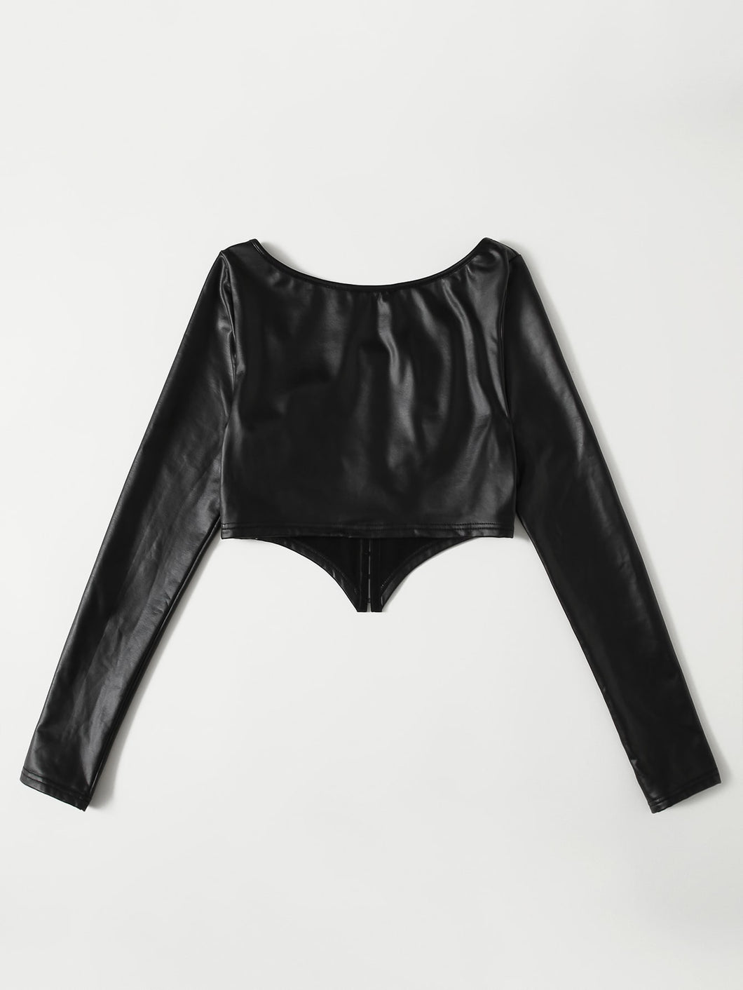 PU Leather Crop Top- size: Large