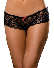 Load image into Gallery viewer, OPEN CROTCH LACE BOY SHORT 1X/2X BLACK
