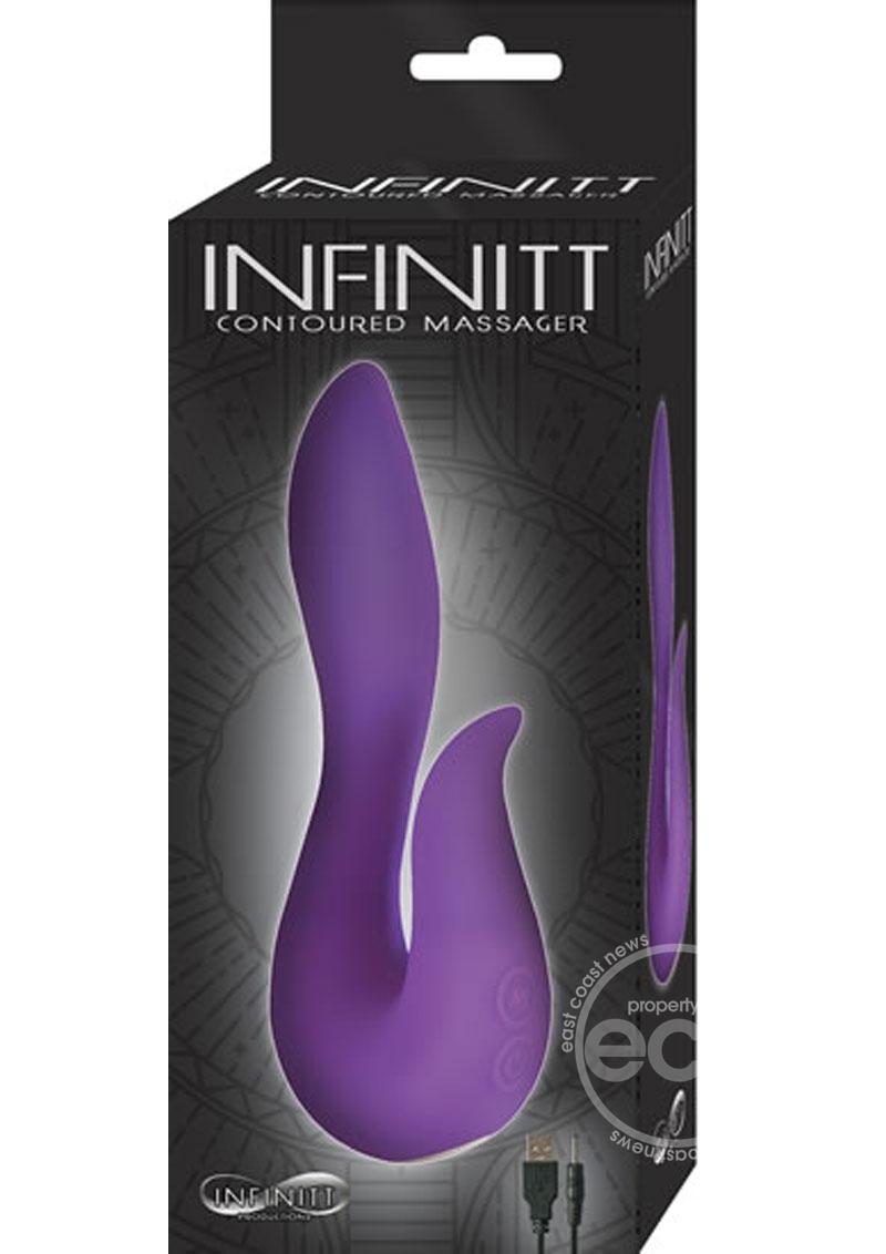 Infinitt Contoured Massager Rechargeable Silicone Vibrator - Purple