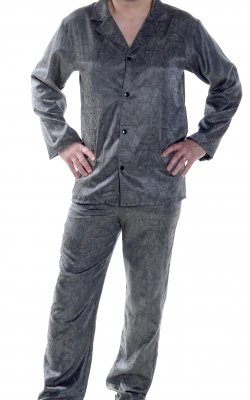Men's Grey Jacquard Pajama set