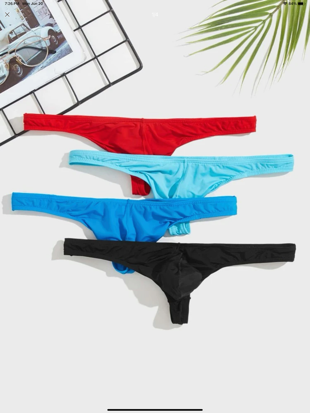 Mens thongs multicolor M